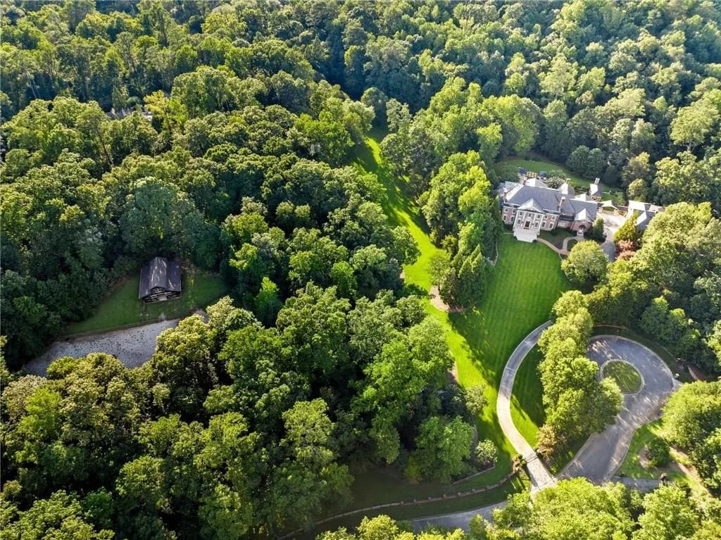 Riverly Road Buckhead Atlanta luxury estate with pool and manicured grounds
