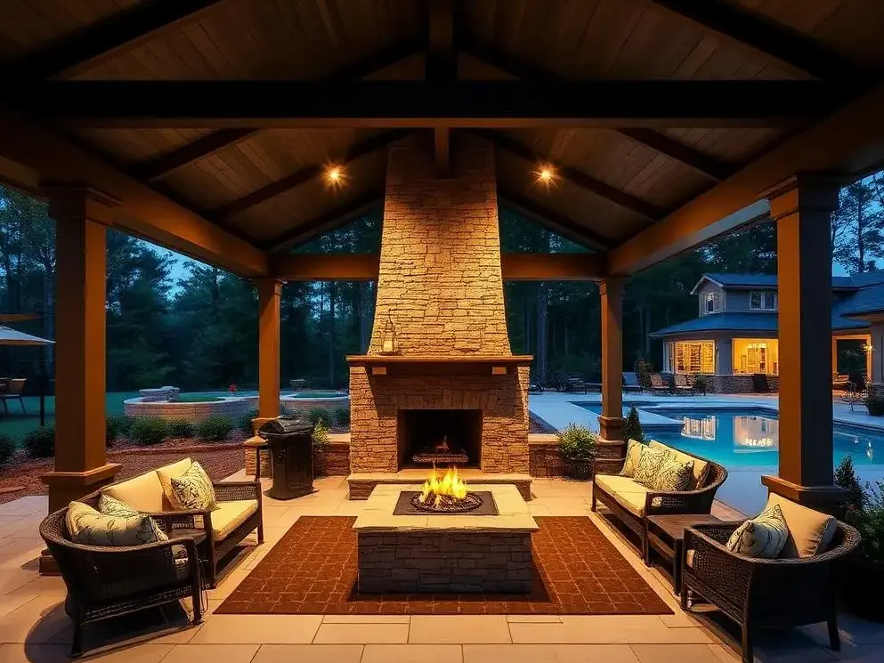 Luxury outdoor living at evening