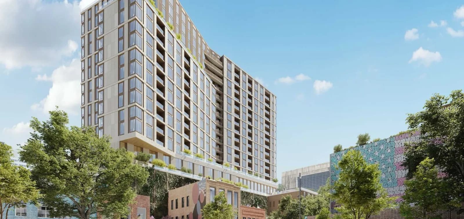 South Downtown Atlanta Broad Street historic building redevelopment with restored facades and new retail spaces
