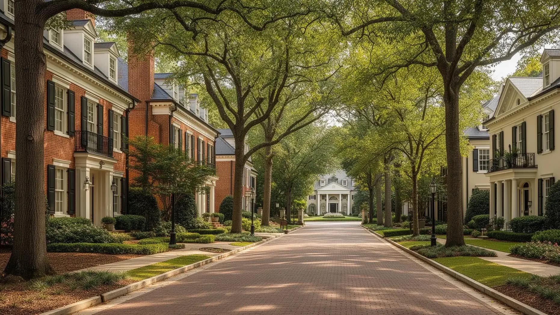 Tree-lined residential street in Buckhead, Atlanta