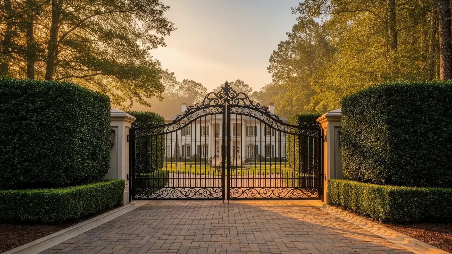 Private estate gate representing exclusive access