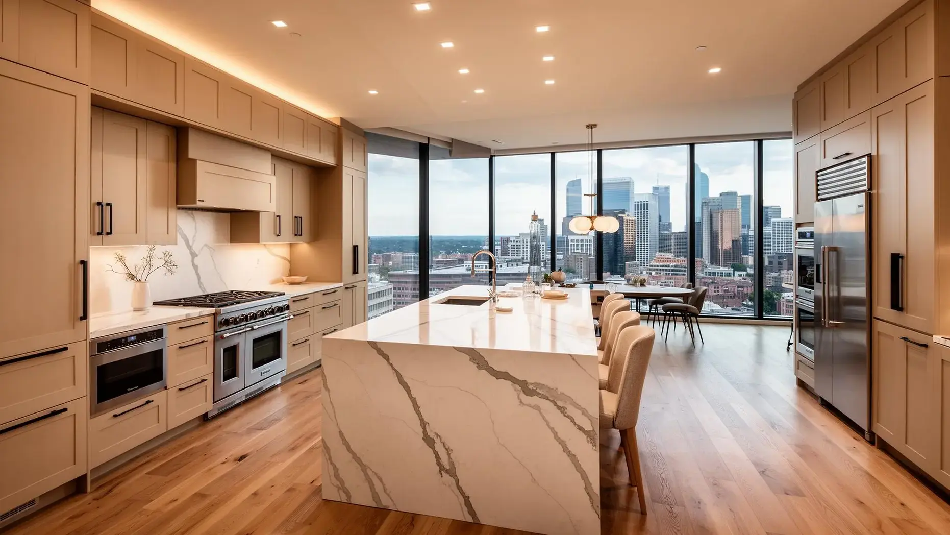 One Museum Place luxury kitchen interior with premium appliances and designer finishes