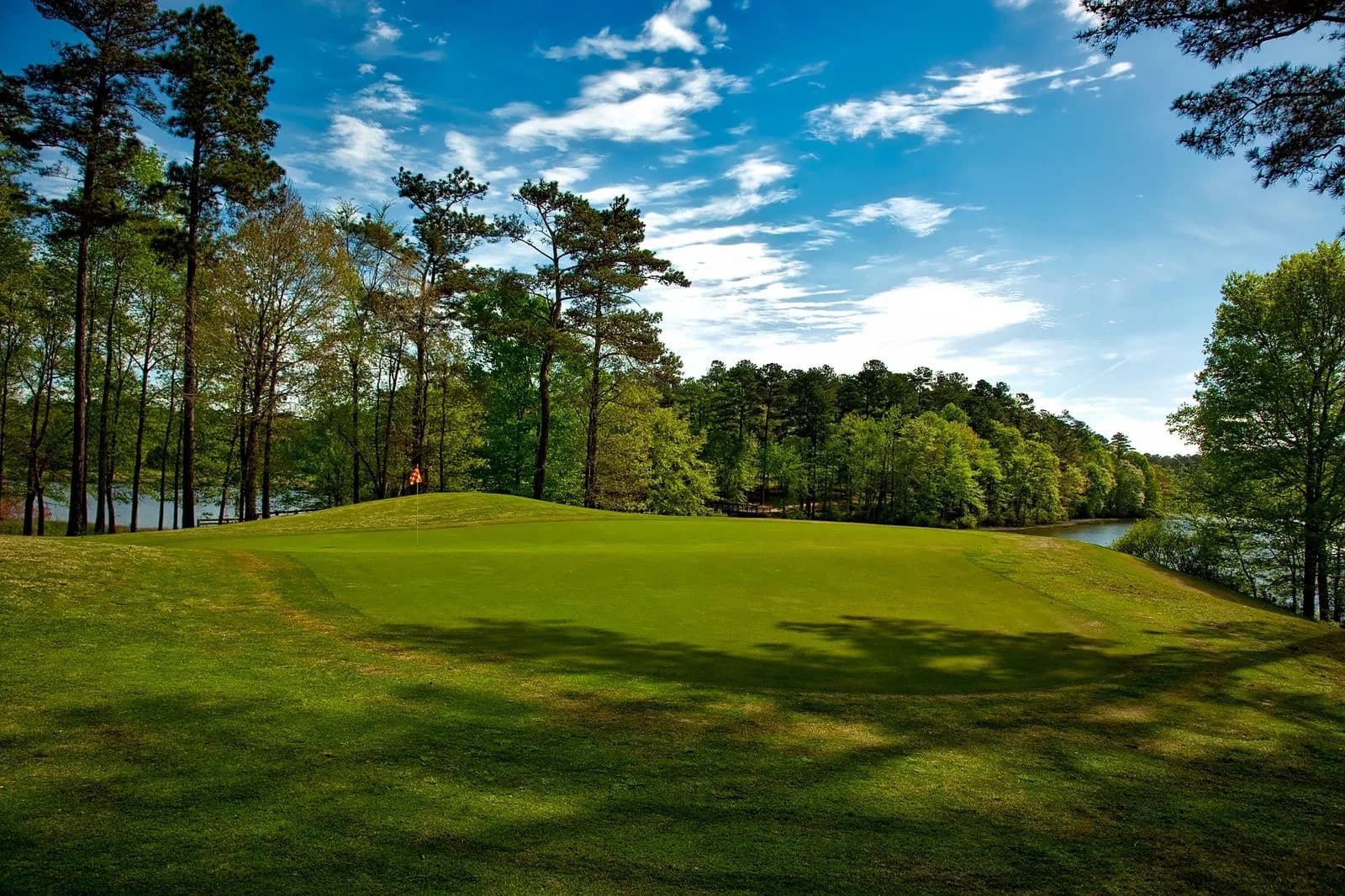 Aerial view of a golf course community in Peachtree City Georgia