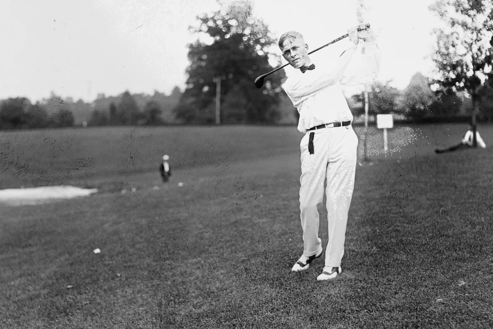Bobby Jones following through on a full swing in 1921