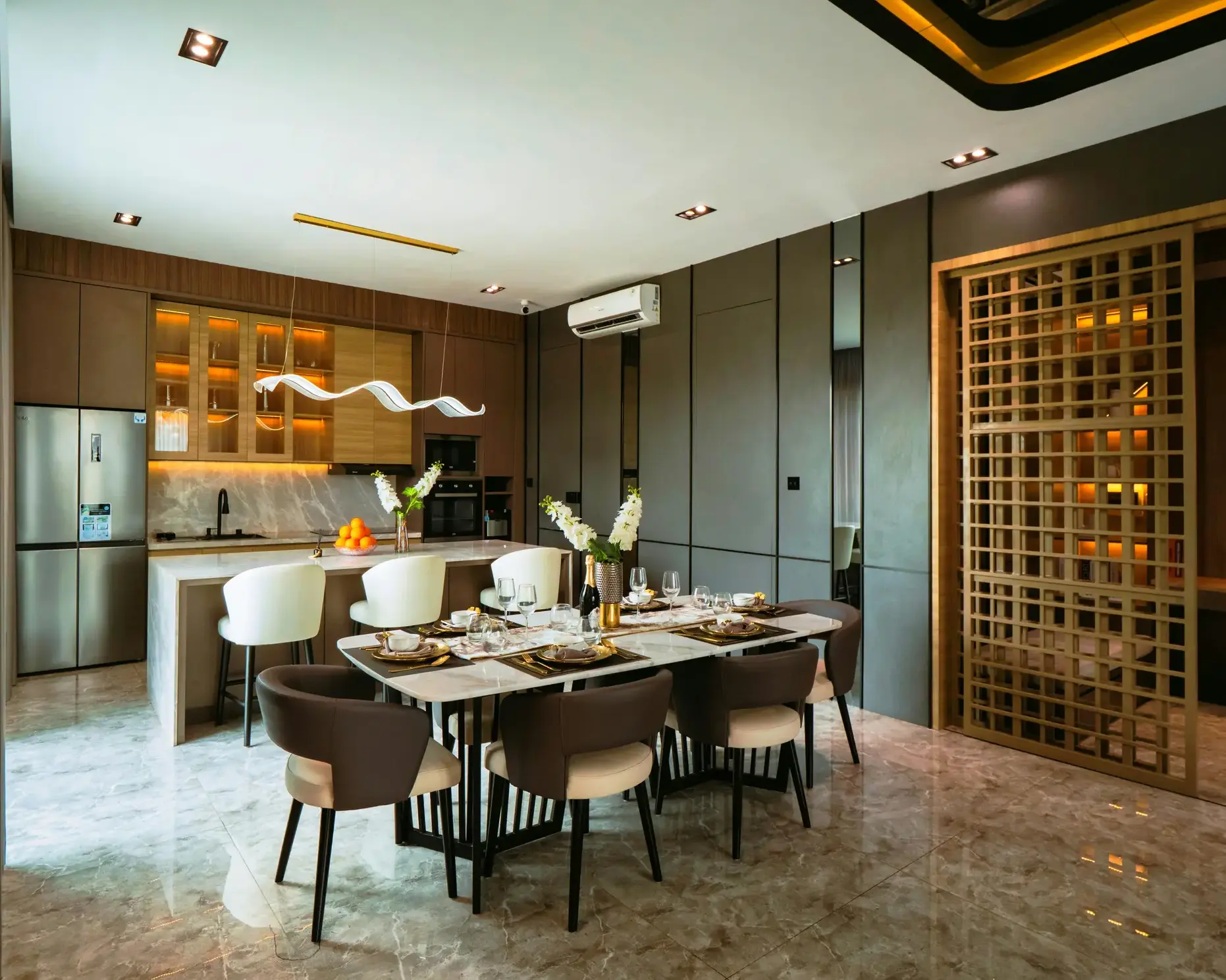 Custom wine cellar with tasting area