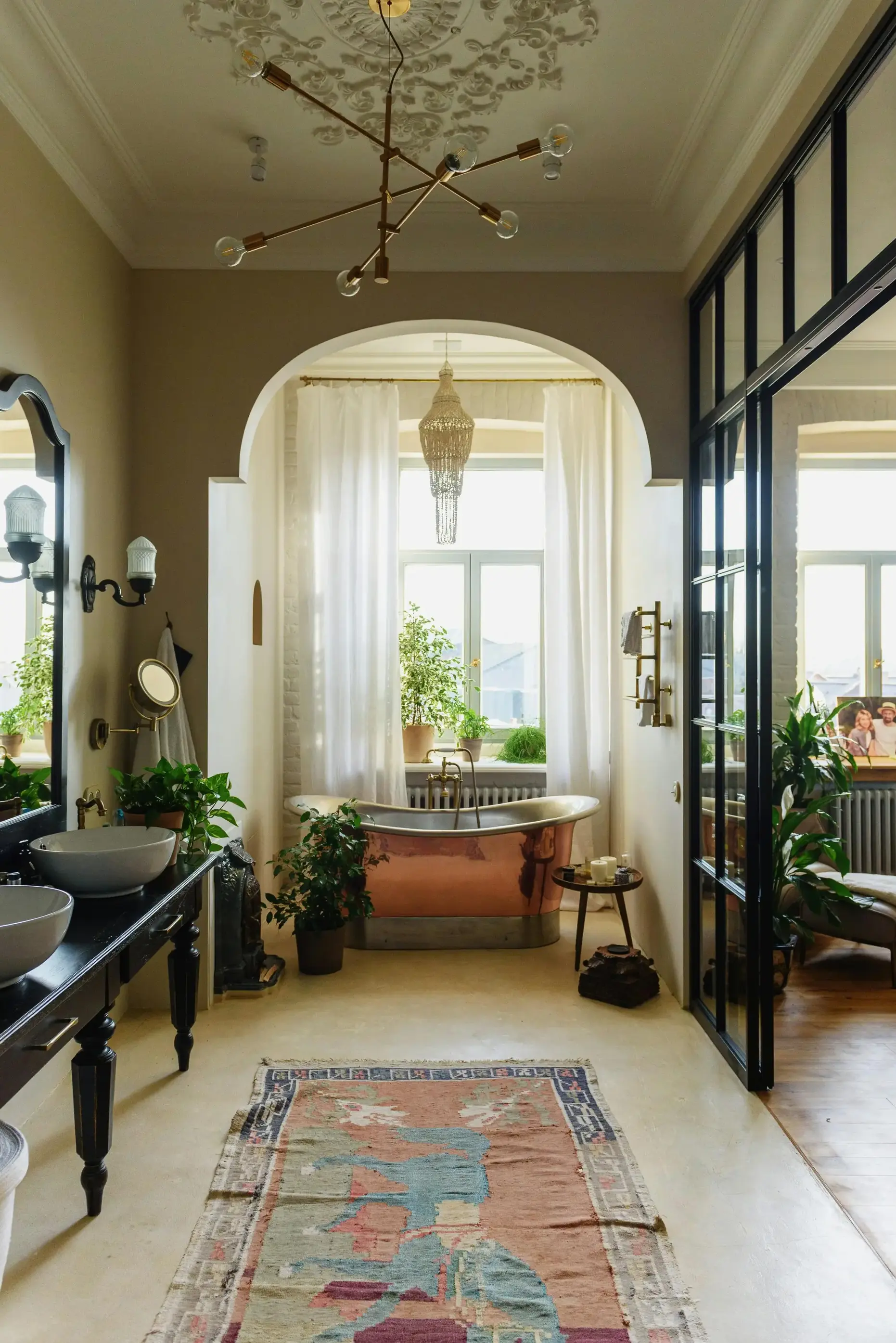 Elegant bathroom with soaking tub in a renovated Virginia Avenue home