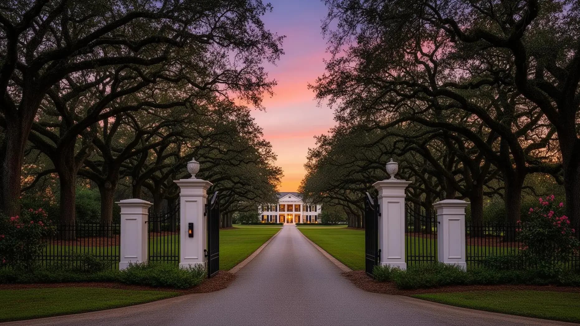 Georgia luxury estate at twilight representing estate planning