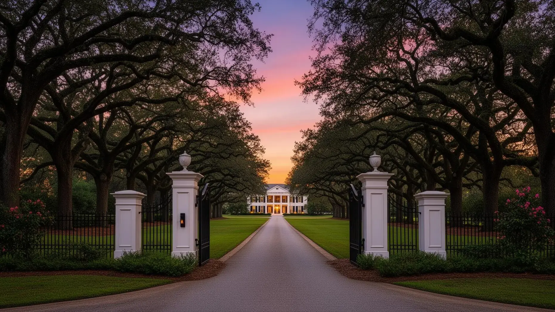 Canton luxury estate at twilight