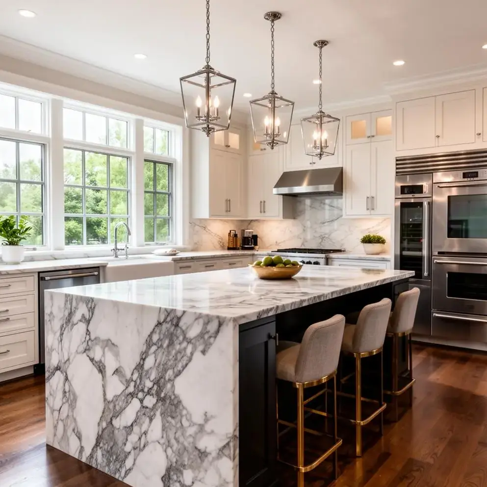 Luxury chef's kitchen with premium appliances