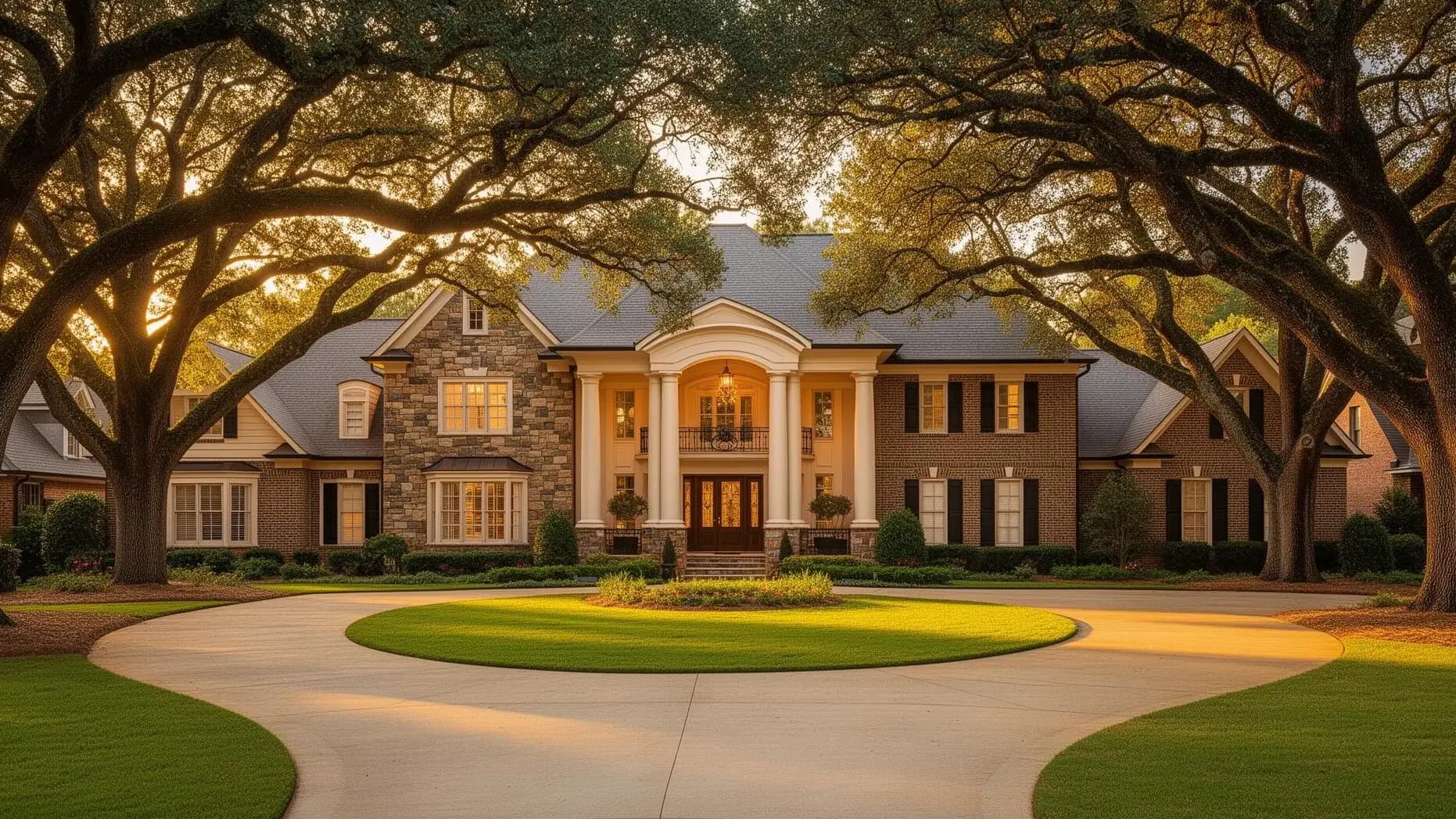 Aerial view of luxury community in Norcross, Georgia