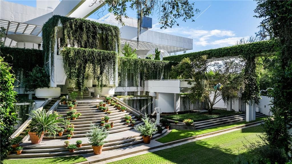 Sea Island Georgia $30 million luxury estate with terraced gardens and modern white architecture